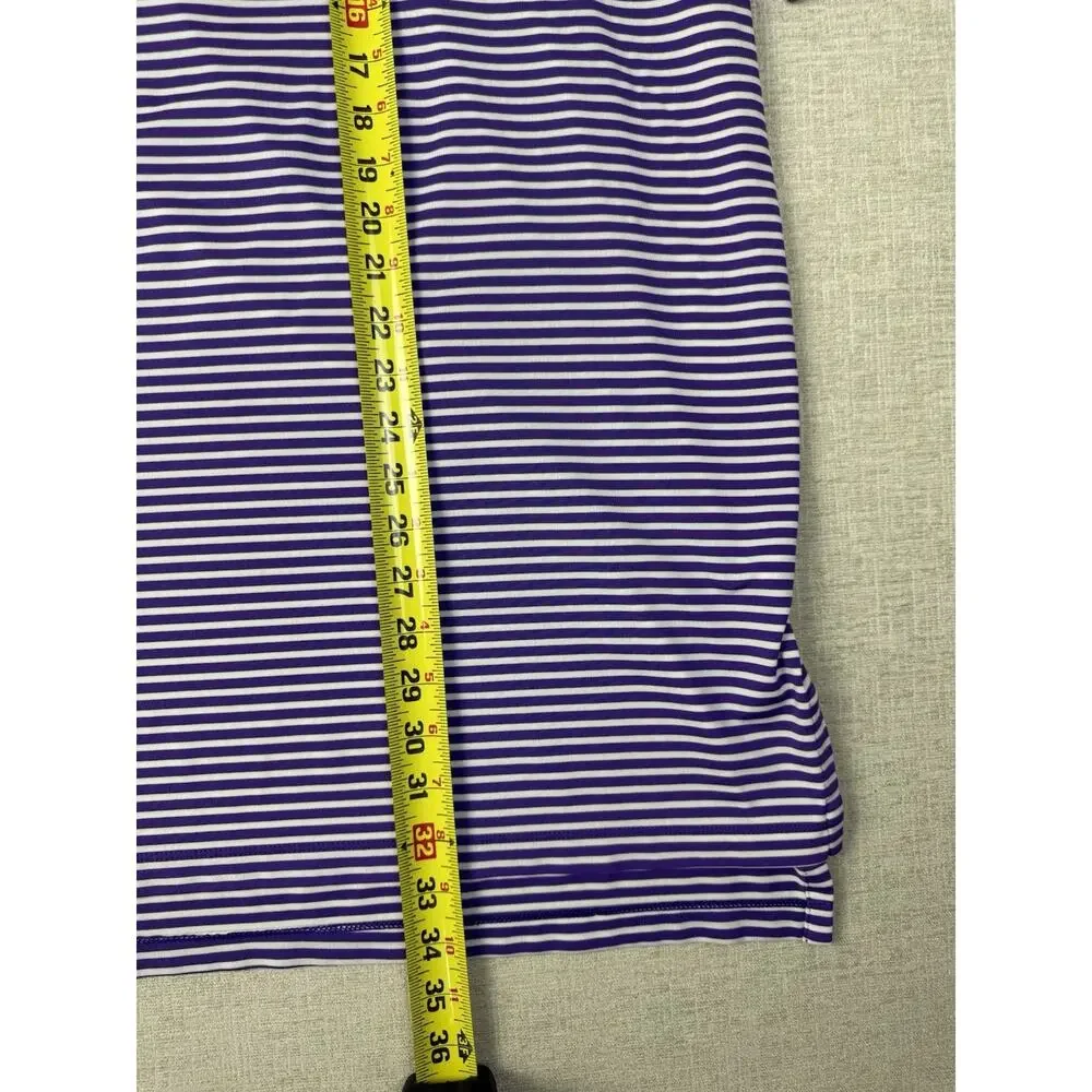Polo Ralph Lauren Polo Shirt Mens 2XL Purple White Striped Performance Golf